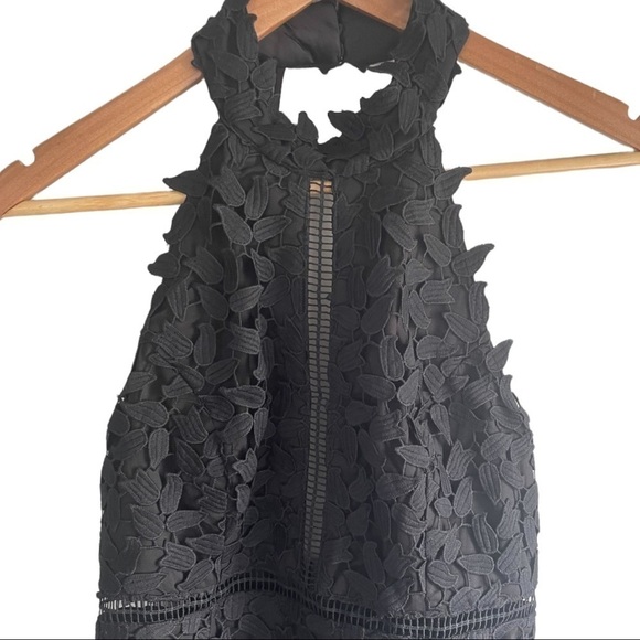 Bardot Gemma Lace Halter Cocktail Dress Black 6 - Picture 9 of 11